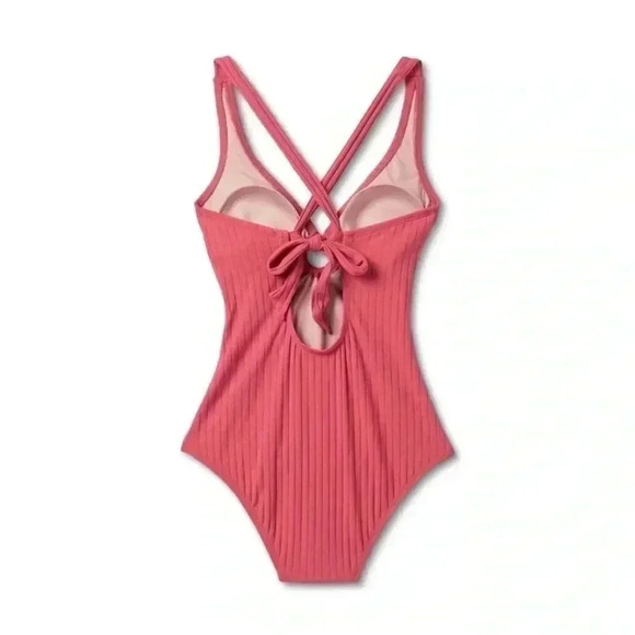 NWOT Women's Wide Ribbed Center Ring
Medium Coverage One Piece Swimsuit Kona Sol - Picture 3 of 3